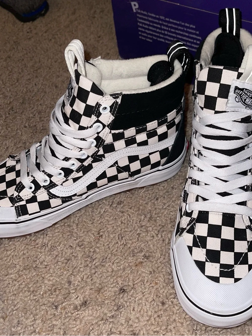 Vans custom MTE Checkerboard Sk8-Hi High-Top Sneakers - Black/White